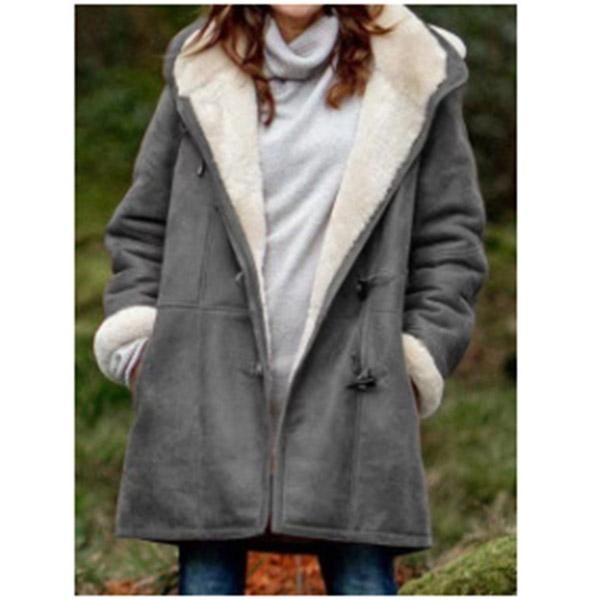 women's wool & blends women winter warm coat middle length thick plush hooded outwear jacket sno88, Black
women's wool & blends women winter warm coat middle length thick plush hooded outwear jacket sno88, Black