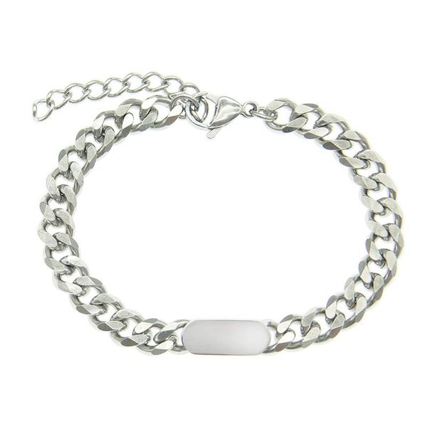 link, chain punk rock never fade titanium steel tag cuban link bracelet for men jewelry, Black
link, chain punk rock never fade titanium steel tag cuban link bracelet for men jewelry, Black