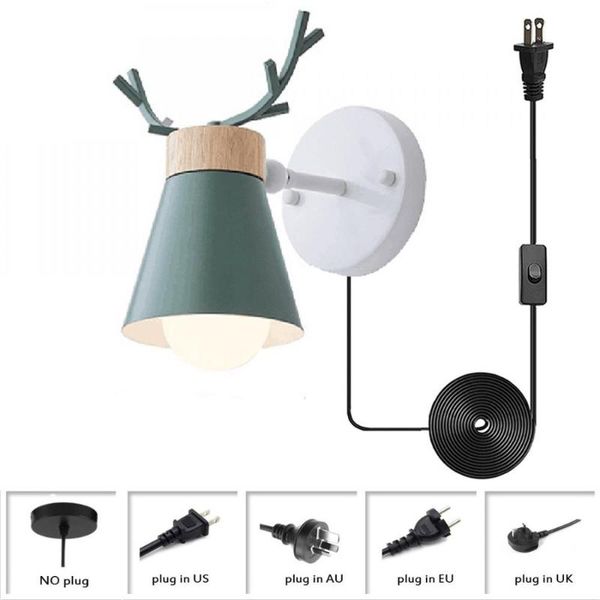wall lamp simple style green sconces, plug-in with metal wood antlers, nordic light fixtures for dorm corridor loft
wall lamp simple style green sconces, plug-in with metal wood antlers, nordic light fixtures for dorm corridor loft