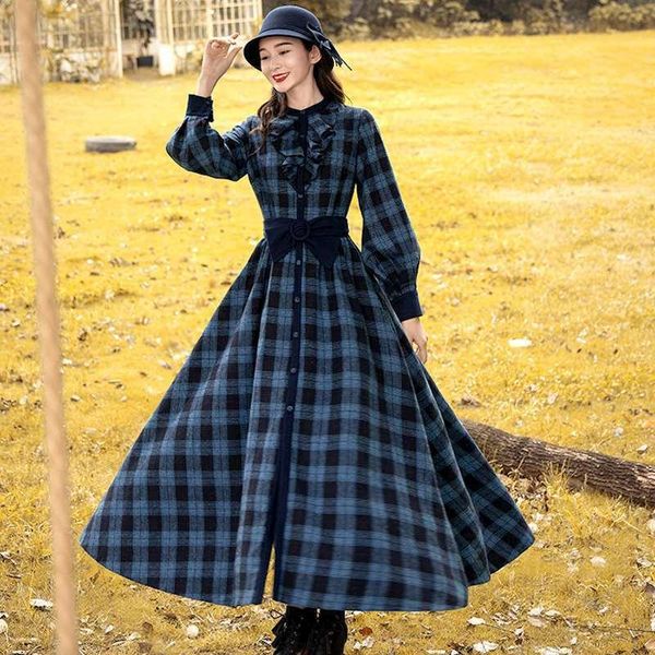 casual dresses autumn and winter women's style literature art retro republic of china plaid woolen lantern sleeve ruffle waist dress, Black;gray
casual dresses autumn and winter women's style literature art retro republic of china plaid woolen lantern sleeve ruffle waist dress, Black;gray