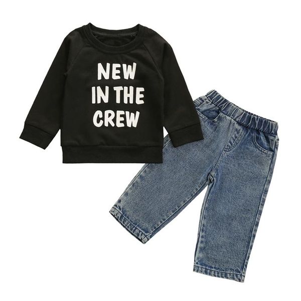 clothing sets baby boy girl clothes set letters printed round neck long sleeve blouse denim pants suit side pocket fall loose bottoms, White
clothing sets baby boy girl clothes set letters printed round neck long sleeve blouse denim pants suit side pocket fall loose bottoms, White
