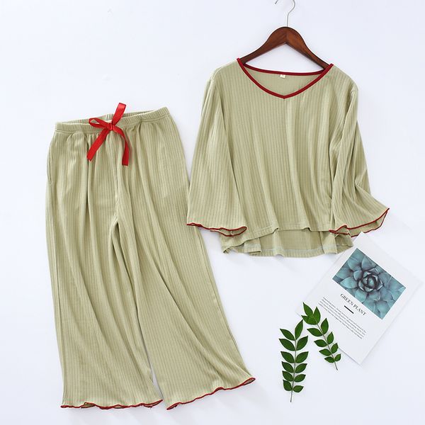 2021 spring and summer new cotton ladies sleeves cropped casual suits home service short sleeve pajamas sleep pants cfv5, Black;brown
2021 spring and summer new cotton ladies sleeves cropped casual suits home service short sleeve pajamas sleep pants cfv5, Black;brown