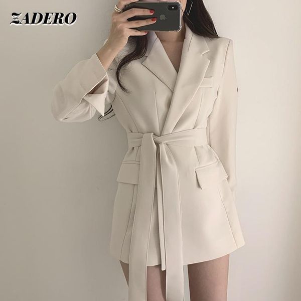 women's suits & blazers autumn blazer with belt women long sleeve vintage loose casual outerwear female office lady white fashion chic, White;black
women's suits & blazers autumn blazer with belt women long sleeve vintage loose casual outerwear female office lady white fashion chic, White;black