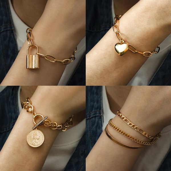 link, chain trend vintage punk cuban bracelet for women miami boho style charm lock snake link bracelets bangles fashion jewelry, Black
link, chain trend vintage punk cuban bracelet for women miami boho style charm lock snake link bracelets bangles fashion jewelry, Black