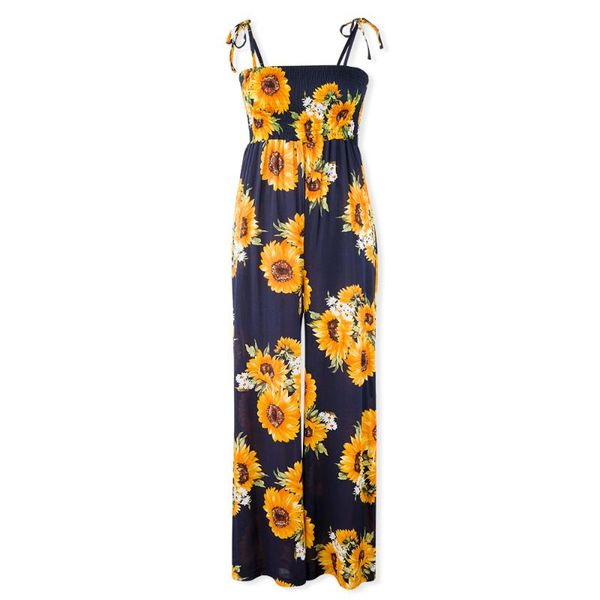 women's jumpsuits & rompers neatie kiddie sunflower print jumpsuit women elagant beach style casual loose wide leg summer playsuit femm, Black;white
women's jumpsuits & rompers neatie kiddie sunflower print jumpsuit women elagant beach style casual loose wide leg summer playsuit femm, Black;white