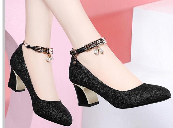 dress shoes 2021 women's in spring and autumn with style fashion high heel coarse round head, Black
dress shoes 2021 women's in spring and autumn with style fashion high heel coarse round head, Black
