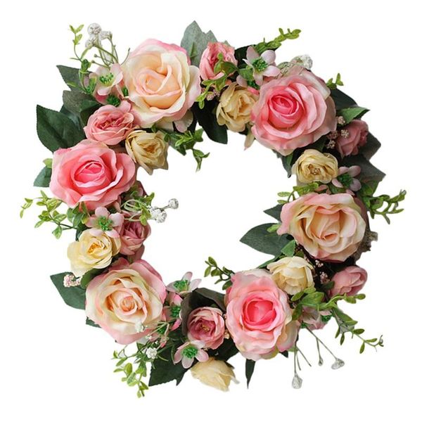 decorative flowers & wreaths rose wreath artificial flower door with green leaves spring for front decor, wedding,wall, home decor
decorative flowers & wreaths rose wreath artificial flower door with green leaves spring for front decor, wedding,wall, home decor