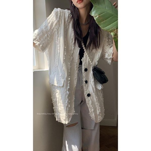 women's suits & blazers white suit coat summer thin 2021 small fragrance leisure short sleeve 3706, White;black
women's suits & blazers white suit coat summer thin 2021 small fragrance leisure short sleeve 3706, White;black
