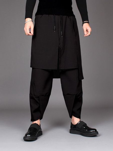 men's pants spring and summer pure color half-length skirt type false two design loose tide brand large size radish, Black
men's pants spring and summer pure color half-length skirt type false two design loose tide brand large size radish, Black