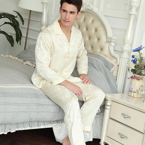 men's sleepwear luxurious mulberry silk summer long sleeve pure color jacquard mens pajama 2psc set classy and trendy home clothes, Black;brown
men's sleepwear luxurious mulberry silk summer long sleeve pure color jacquard mens pajama 2psc set classy and trendy home clothes, Black;brown