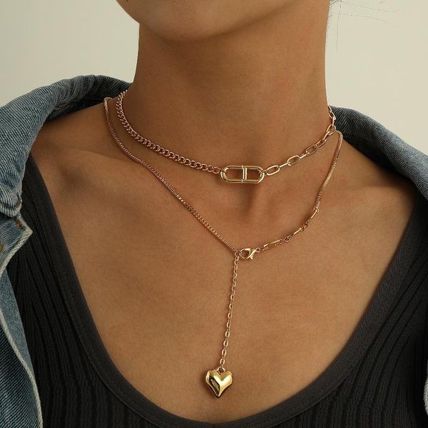 pendant necklaces asymmetry clavicle chain pig nose alloy heart necklace for women gold color layered 2021 fashion jewelry, Silver
pendant necklaces asymmetry clavicle chain pig nose alloy heart necklace for women gold color layered 2021 fashion jewelry, Silver