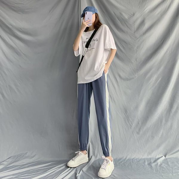 women's pants & capris ice silk sports female loose summer thin slimming versatile 2021 korean style ins high waist ankle-tied trousers, Black;white
women's pants & capris ice silk sports female loose summer thin slimming versatile 2021 korean style ins high waist ankle-tied trousers, Black;white