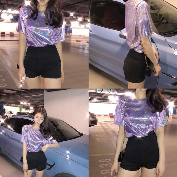 women's t-shirt womens casual colors reflective printed short sleeve hip hop tee shirt und sale, White
women's t-shirt womens casual colors reflective printed short sleeve hip hop tee shirt und sale, White