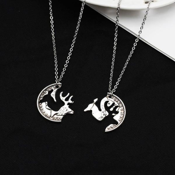 pendant necklaces 2pcs round deer couple lovely necklace girls boys student creative jewelry, Silver
pendant necklaces 2pcs round deer couple lovely necklace girls boys student creative jewelry, Silver