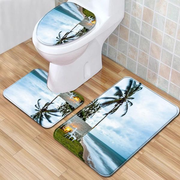 bath mats coconut beach scenery non-slip bathroom mat sets toilet lid cover three-piece set seat
bath mats coconut beach scenery non-slip bathroom mat sets toilet lid cover three-piece set seat