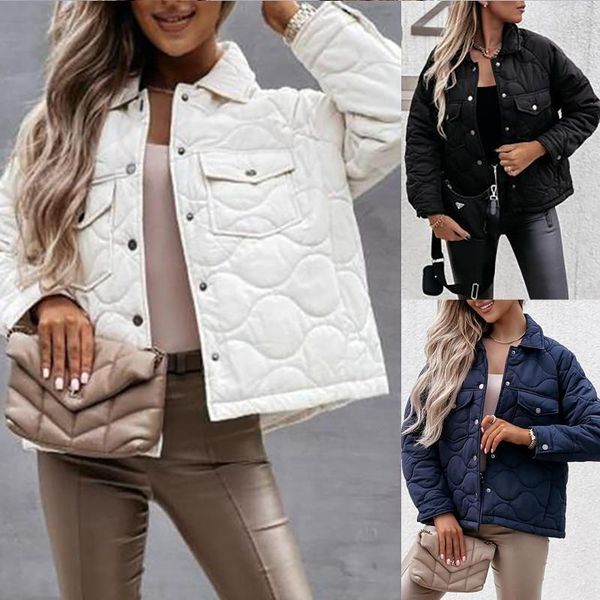 women's jackets winter long sleeve button decoration cotton clothing elegant solid turn down collar female ladies, Black;brown
women's jackets winter long sleeve button decoration cotton clothing elegant solid turn down collar female ladies, Black;brown