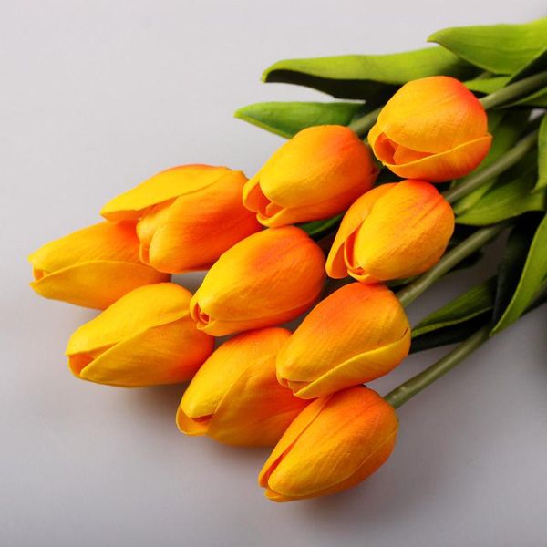 decorative flowers & wreaths tulip ins high simulation flower pu environmental protection material mini feel bouquet plastic room