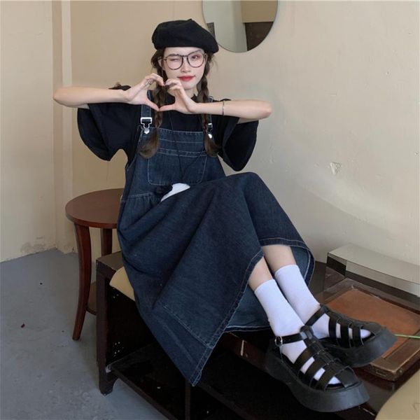 women's jeans summer women long dress 2021 korean style elegant casual spaghetti strap loose vintage denim clothes, Blue
women's jeans summer women long dress 2021 korean style elegant casual spaghetti strap loose vintage denim clothes, Blue