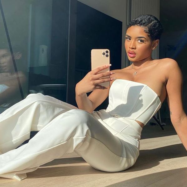 solid strapless bustier crop and pants two piece set fashion outfits matching sets flare pants women sets, White
solid strapless bustier crop and pants two piece set fashion outfits matching sets flare pants women sets, White