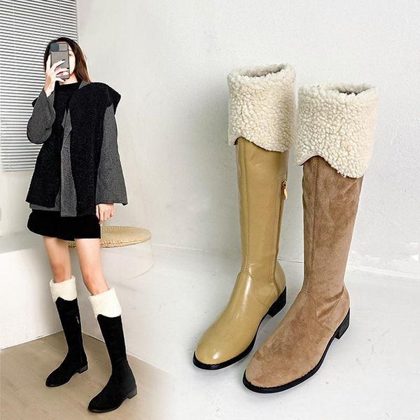 boots autumn and winter 2021 style plus velvet warm thick women's knee-length mid-tube lamb wool cotton, Black
boots autumn and winter 2021 style plus velvet warm thick women's knee-length mid-tube lamb wool cotton, Black