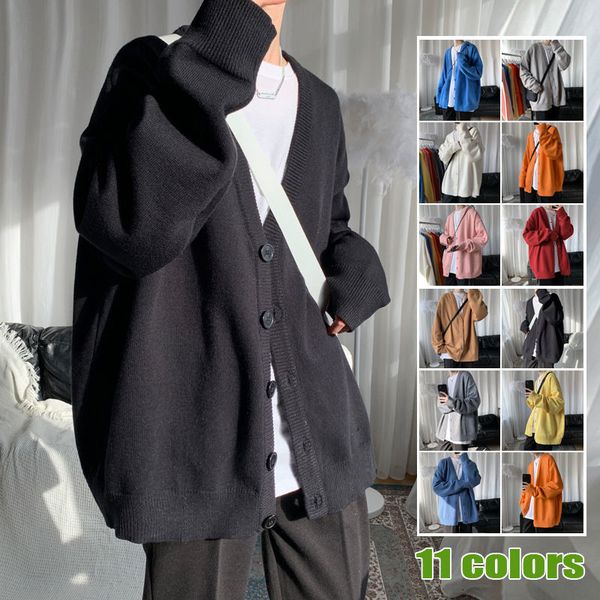 2021 new spring cardigan men's fashion casual v-neck knitted coat men streetwear korean loose sweater jacket mens clothes 36pw, White;black
2021 new spring cardigan men's fashion casual v-neck knitted coat men streetwear korean loose sweater jacket mens clothes 36pw, White;black