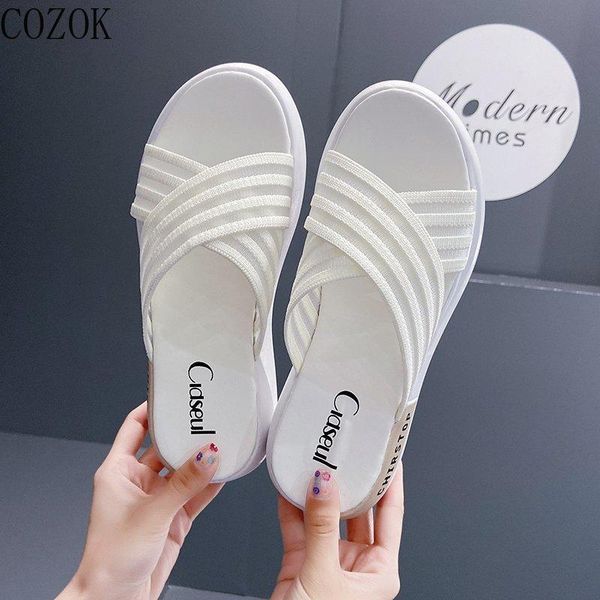 women's slippers fashion trend net cloth upper comfortable breathable casual all-match thick-soled women's slippers 2021, Black
women's slippers fashion trend net cloth upper comfortable breathable casual all-match thick-soled women's slippers 2021, Black