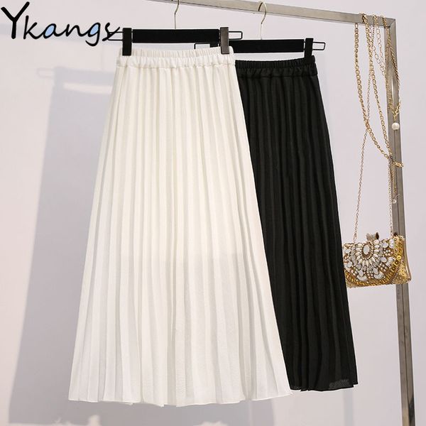 2021 summer elegant pleated waist women white long female ladies midi skirt black saia nfqa
2021 summer elegant pleated waist women white long female ladies midi skirt black saia nfqa