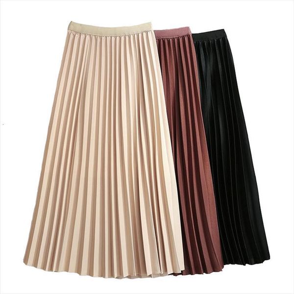 autumn summer light classic a women skirt thin solid color high waist retro slim pleated mid length lady, Black
autumn summer light classic a women skirt thin solid color high waist retro slim pleated mid length lady, Black