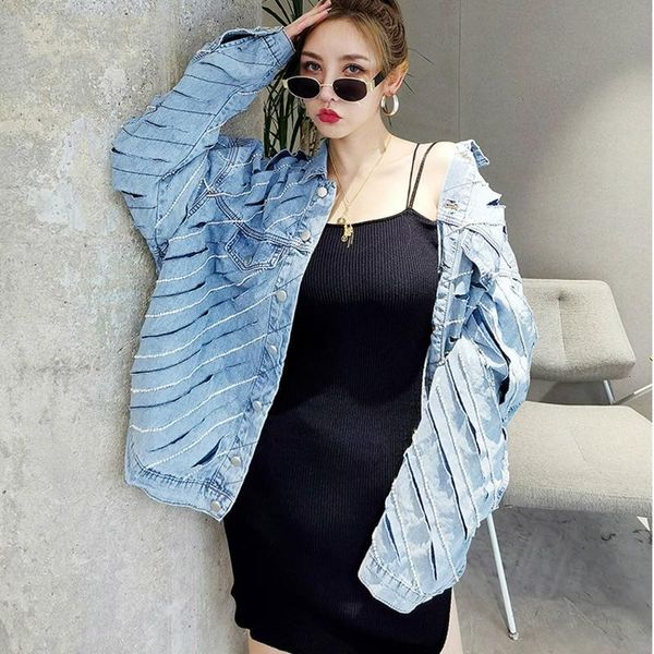 women's jackets autumn and winter turn-down collar full sleeves striped bling patchwork single breasted wide denim jacket v770, Black;brown
women's jackets autumn and winter turn-down collar full sleeves striped bling patchwork single breasted wide denim jacket v770, Black;brown