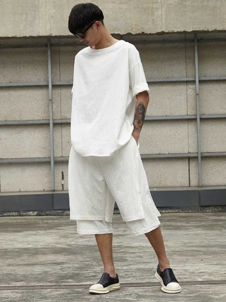 men's tracksuits suit cotton and linen casual pants loose japanese summer retro leisure large short sleeves style, Gray
men's tracksuits suit cotton and linen casual pants loose japanese summer retro leisure large short sleeves style, Gray