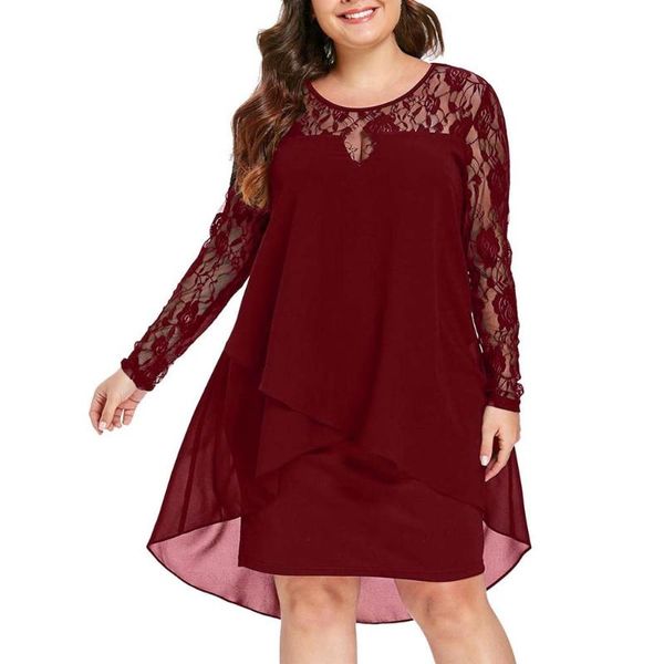 casual dresses women plus size chiffon dress sheer lace sleeve high low hem o-neck swing fashion solid loose vestidos for female, Black;gray
casual dresses women plus size chiffon dress sheer lace sleeve high low hem o-neck swing fashion solid loose vestidos for female, Black;gray