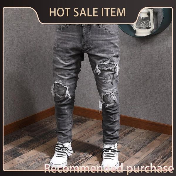 man pocket cotton pants gray applique men's 5 patchwork printed jeans fit denim stretch cowboy slim man whlmc, Black
man pocket cotton pants gray applique men's 5 patchwork printed jeans fit denim stretch cowboy slim man whlmc, Black