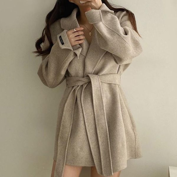 women's wool & blends 2021 woman woolen jacket women outwear korean viintage blend fall clothes for high waist lady turn-down collar co, Black
women's wool & blends 2021 woman woolen jacket women outwear korean viintage blend fall clothes for high waist lady turn-down collar co, Black