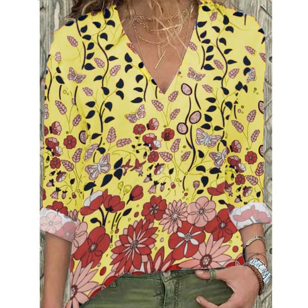 women's blouses & shirts harajuku loose blouse autumn winter foral printing long sleeve casual v neck vintage pullover, White
women's blouses & shirts harajuku loose blouse autumn winter foral printing long sleeve casual v neck vintage pullover, White
