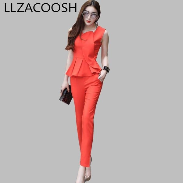 summer women formal 2 piece pant suit fashion sleeveless ruffles ol blouse + slim work long length pants set 210302, White
summer women formal 2 piece pant suit fashion sleeveless ruffles ol blouse + slim work long length pants set 210302, White