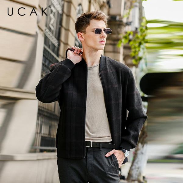 men's wool & blends ucak brand blend coat clothing male autmn winter classic warm jacket clothes v-neck zipper streetwear outwear u8213, Black
men's wool & blends ucak brand blend coat clothing male autmn winter classic warm jacket clothes v-neck zipper streetwear outwear u8213, Black