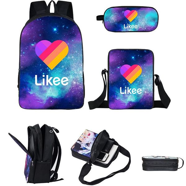 backpack likee double layer zipper back pack 3d print video app bag 3pcs/set pencil case heart cat bagpack girls russia
backpack likee double layer zipper back pack 3d print video app bag 3pcs/set pencil case heart cat bagpack girls russia