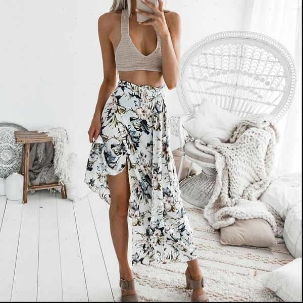 women floral print side split skirt summer autumn high waist beach maxi wrap skirt elegant party skirt, Black
women floral print side split skirt summer autumn high waist beach maxi wrap skirt elegant party skirt, Black