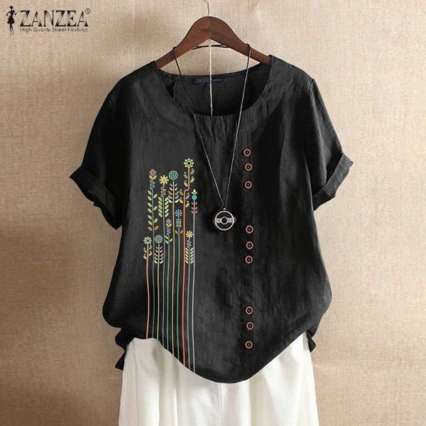 zanzea vintage summer shirt women bohemian printed blouse short sleeve cotton linen loose casual blusas plus size chemise, White
zanzea vintage summer shirt women bohemian printed blouse short sleeve cotton linen loose casual blusas plus size chemise, White