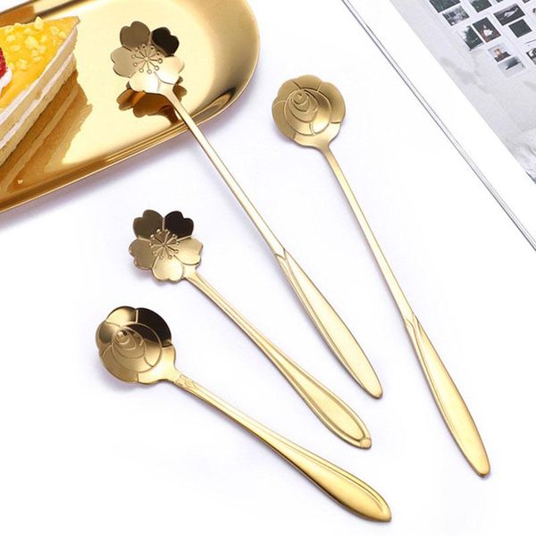 spoons gold color stainless steel coffee spoon japanese tableware rose flower long handle stir can be reused kitchen gifts
spoons gold color stainless steel coffee spoon japanese tableware rose flower long handle stir can be reused kitchen gifts