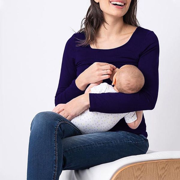 maternity & tees fashion pregnant nusring o-neck long sleeve solid blouse telotuny nursing top, White
maternity & tees fashion pregnant nusring o-neck long sleeve solid blouse telotuny nursing top, White