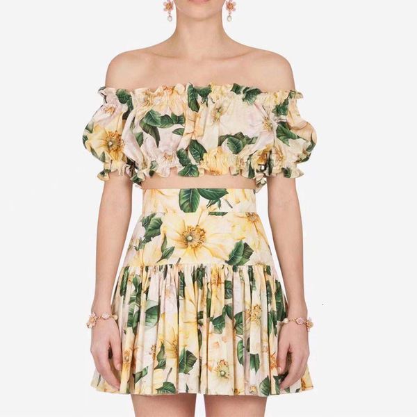 2021 new skirt women summer camellia print crop slash neck flower sweet short cotton zipper fly mid calf sicily bnm1, White
2021 new skirt women summer camellia print crop slash neck flower sweet short cotton zipper fly mid calf sicily bnm1, White