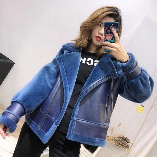 women's fur & faux real coat women sheep shearing winter wool jacket for womens clothing abrigos mujer invierno 2022 yy856, Black
women's fur & faux real coat women sheep shearing winter wool jacket for womens clothing abrigos mujer invierno 2022 yy856, Black