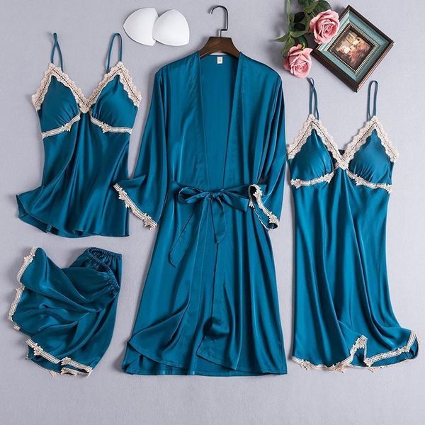 pajamas satin women 5pcs sleep set rayon sleepwear autumn lace trim pyjama sut v-neck kimono bathrobe gown casual nightwear, Black;red
pajamas satin women 5pcs sleep set rayon sleepwear autumn lace trim pyjama sut v-neck kimono bathrobe gown casual nightwear, Black;red