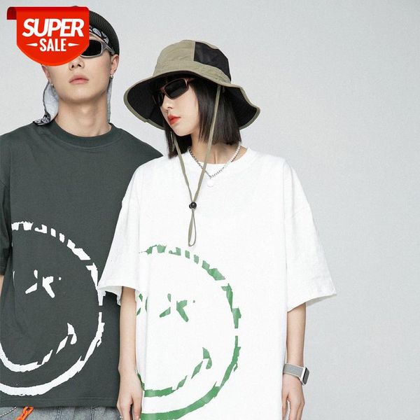 mansclot smiley print round neck short sleeve t-shirt male half couple #me2n, White;black
mansclot smiley print round neck short sleeve t-shirt male half couple #me2n, White;black