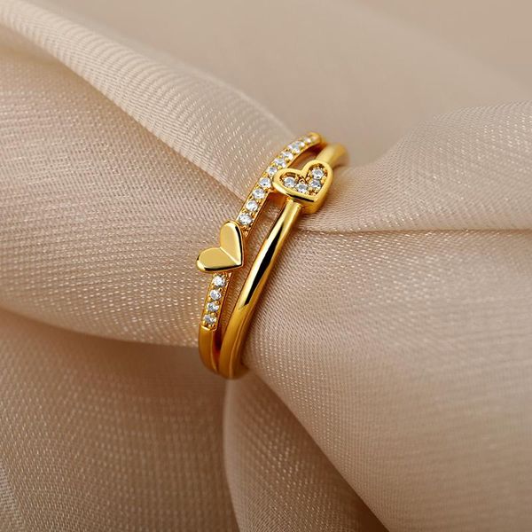 wedding rings romantic double for women crystal small love heart girls simple charm couple jewelry gifts wife bff, Slivery;golden
wedding rings romantic double for women crystal small love heart girls simple charm couple jewelry gifts wife bff, Slivery;golden