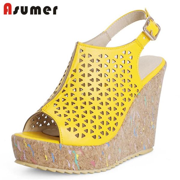 sandals asumer 2021 est women summer high heels platform shoes hollow out buckle peep toe fashion wedges, Black
sandals asumer 2021 est women summer high heels platform shoes hollow out buckle peep toe fashion wedges, Black