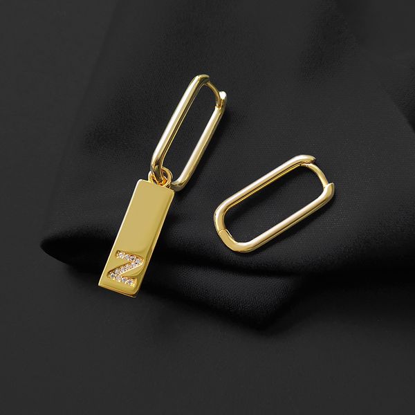 s925 sterling silver charm 26 letter asymmetric square earring simple temperament design luxury jewelry monaco earrings gift for girlfriend, Golden
s925 sterling silver charm 26 letter asymmetric square earring simple temperament design luxury jewelry monaco earrings gift for girlfriend, Golden