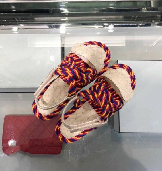 fashion luxury designer women casual shoes summer beach flat sandals color matching hemp rope wood bottom sandals of high quality, Black
fashion luxury designer women casual shoes summer beach flat sandals color matching hemp rope wood bottom sandals of high quality, Black
