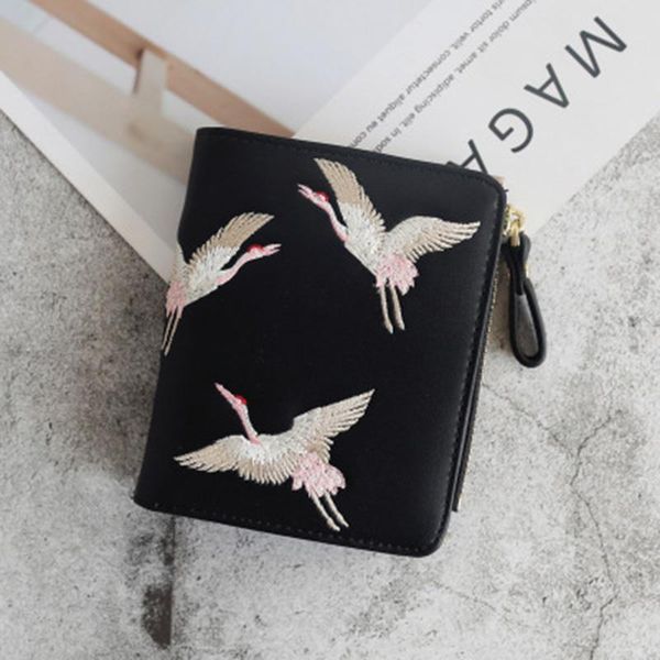 wallets selling women leather wallet purses female cranes embroidered short coin zipper purse cards holder -b5, Red;black
wallets selling women leather wallet purses female cranes embroidered short coin zipper purse cards holder -b5, Red;black